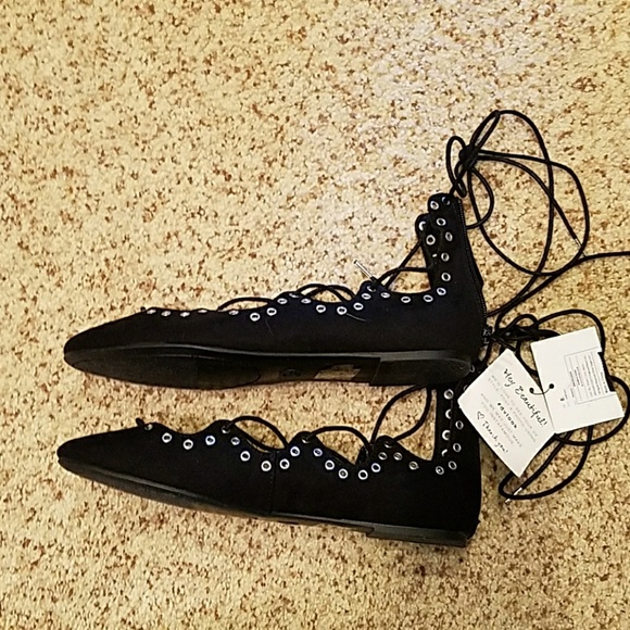 DV Angelique black flats, lace up, NWT - Picture 5 of 8